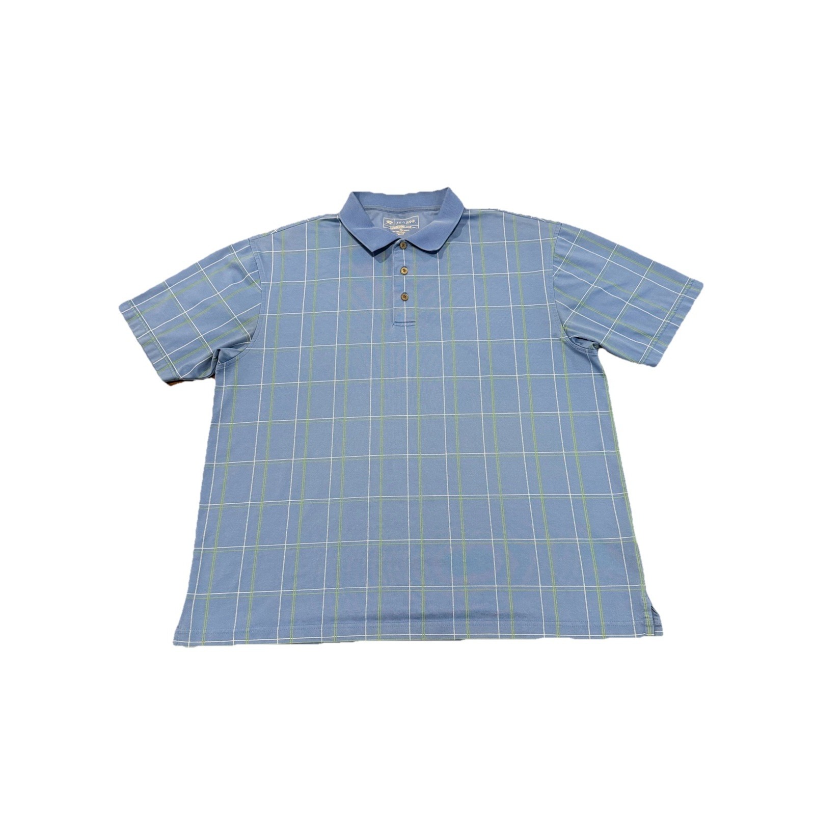 Jos A Bank Leadbetter Blue Windowpane Golf Polo
